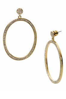 Michael by Michael Kors Michael Kors Sleek Exotics Pavé Frontal Hoop Earrings - Lyst