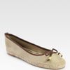 Michael By Michael Kors Meg Metallic Canvas Espadrille Ballet Flats in Beige (gold) - Lyst