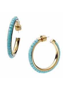 Michael by Michael Kors Michael Kors Sleek Exotics Medium Bead Hoop Earrings - Lyst