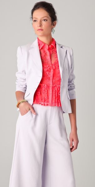 Nanette Lepore Prep School Jacket in Gray (lilac) - Lyst