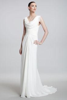 Pamella Roland Cowl-neck Chiffon Gown - Lyst