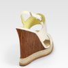 Pollini Leather Slingback Espadrille Wedge Sandals in Beige (white) - Lyst