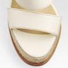 Pollini Leather Slingback Espadrille Wedge Sandals in Beige (white) - Lyst
