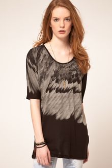 Selected /femme Selected Wing Print Longline T-shirt - Lyst