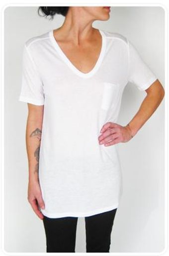 T By Alexander Wang Classic Rayon Jersey Tee with Pocket in White - Lyst