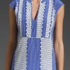 Tibi Tile Stripe Pleated Tunic in Blue/cream Multi in Blue (blue & cream multi) - Lyst