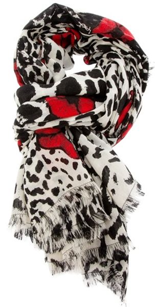 Yves Saint Laurent Poppy Print Scarf - Lyst
