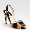 Brian Atwood Polkadot Print Pony Hair and Leather Slingback Sandals in Orange (pink) - Lyst
