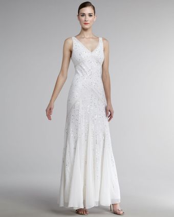  V-neck Long-torso Gown 