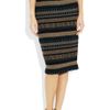 Burberry Prorsum Highwaisted Knitted Pencil Skirt in Brown (tan) - Lyst