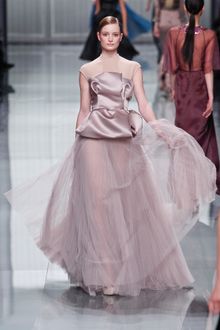 Dior Fall 2012 Peplum Sheer Plisse Evening Gown - Lyst