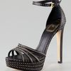 Dior Studded Anklestrap Platform Sandal in Black - Lyst