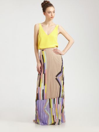 Sunray Pleated Silk Chiffon Shirt 