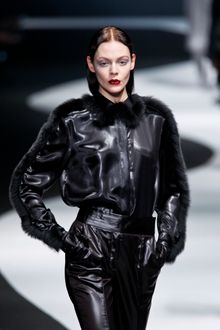 Viktor & Rolf Fall 2012 Leather Jacket with Mink Trim - Lyst