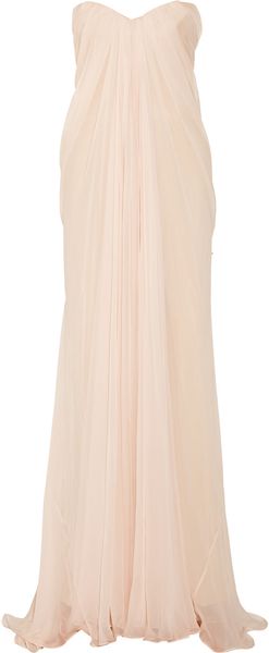 Alexander Mcqueen Draped Silkchiffon Gown in Pink (rose) - Lyst