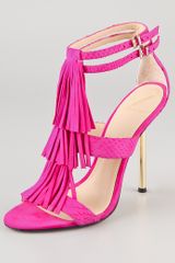 B Brian Atwood Luciana Suede Fringe Sandals