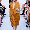 Chloé Fall 2012 Baggy Leather Midi Skirt in Brown - Lyst