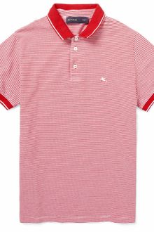 Etro Striped Cotton Polo Shirt - Lyst