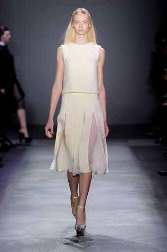 Giambattista Valli Fall 2012 Sheer Pleated Panel Skirt - Lyst
