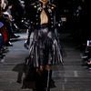 Givenchy Fall 2012 Black Pleated Leather Skirt Belted At The High Waist in Black - Lyst