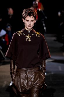 Givenchy Fall 2012 Brown Long Leather Gloves - Lyst
