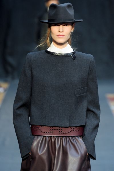 Hermes Fall 2012 White Long Sleeve Funnel Neck Top in White - Lyst