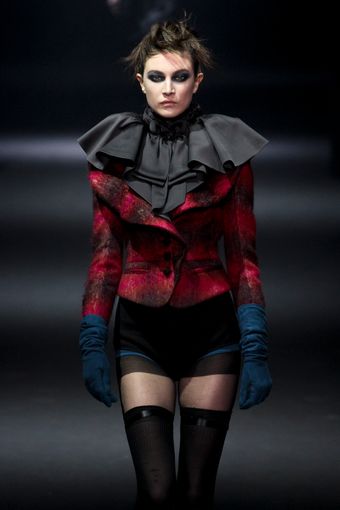 John Galliano Fall 2012 Blue Suede Gloves - Lyst