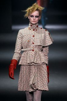 John Galliano Fall 2012 Brown Pleated & Tailored Mini Skirt - Lyst