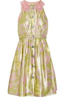 Marc Jacobs Metallic Floral-print Silk-blend Dress - Lyst