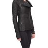 Rick Owens Leather Jacket with Decentralized Zip in Beige - Lyst