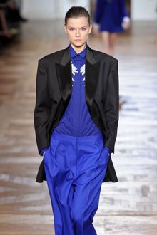 Stella McCartney Fall 2012 Long Black Blazer WIth Satin Lapels  - Lyst
