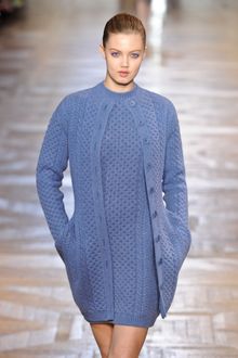 Stella McCartney Fall 2012 Oversized Knitted Blue Cardigan - Lyst