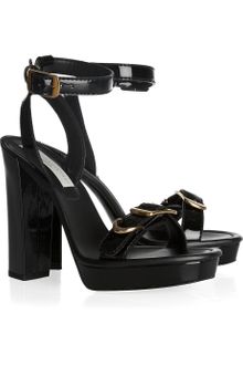 Stella McCartney Faux Patent-leather Sandals - Lyst