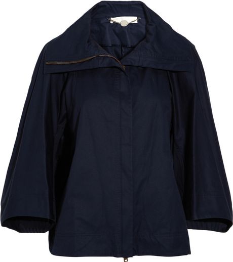 Stella Mccartney Gab Cotton Jacket in Blue - Lyst