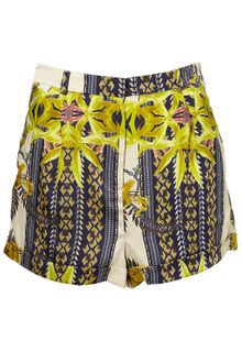 Topshop High Waist Scarf Print Shorts - Lyst