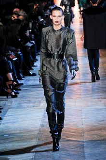 Yves Saint Laurent Fall 2012 Black Knee Length Leather Boots - Lyst