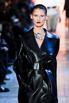 Yves Saint Laurent Fall 2012 Black Cinched Leather Jacket With Wide Sleeves - Lyst