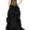 Alexander Mcqueen Embroidered SilkFaille and Organza Gown in Gold (black) - Lyst