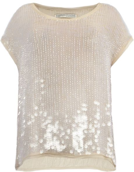 Allsaints Progression Top in Beige (shimmer) - Lyst