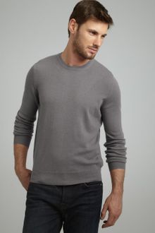 Brunello Cucinelli Grey Cashmere Crewneck Sweater - Lyst