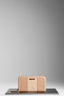 Burberry Ziparound Washed Leather Wallet - Lyst
