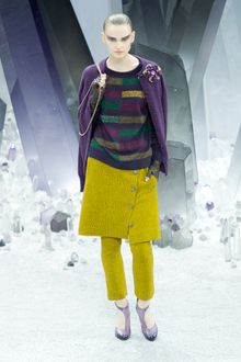 Chanel Fall 2012 Purple Cardigan WIth A Flower Brooch  - Lyst
