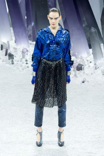 Chanel Fall 2012 Shimmer Reflective Slim Pants  - Lyst