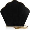 Charlotte Olympia Suede Shell Clutch in Black - Lyst