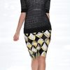 Derek Lam Peg Skirt With Leather Trim in Yellow (black) - Lyst