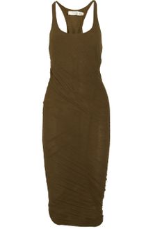 Donna Karan New York Ruched Cotton Dress - Lyst