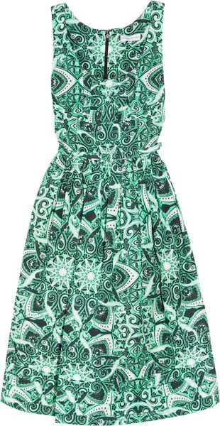 Jonathan Saunders Yvie Printed Cotton-blend Twill Dress - Lyst