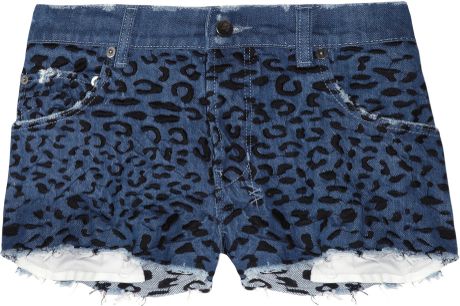 Ksubi Alberceque Leopardprint Cutoff Denim Shorts in Blue (leopard) - Lyst