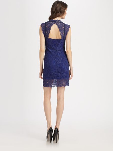 Nicole Miller Stretch Lace Dress in Purple Nicole Miller Stretch Lace Dress in Purple