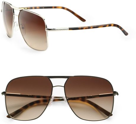 Prada Square Sunglasses in Silver - Lyst